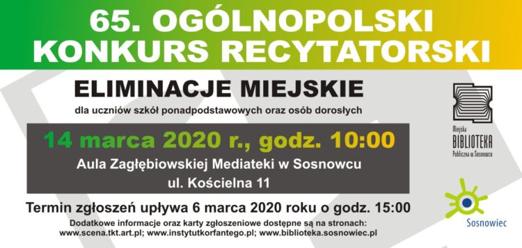 Eliminacje miejskie do&nbsp;65. Ogólnopolskiego Konkursu Recytatorskiego