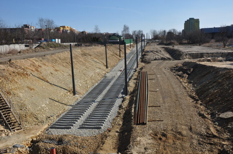 Tory już na&nbsp;większości trasy nowej linii tramwajowej w&nbsp;Zagórzu