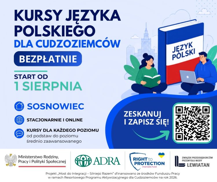 Darmowe kursy językowe dla cudzoziemców w&nbsp;Sosnowcu